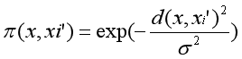 LIME exponential kernal